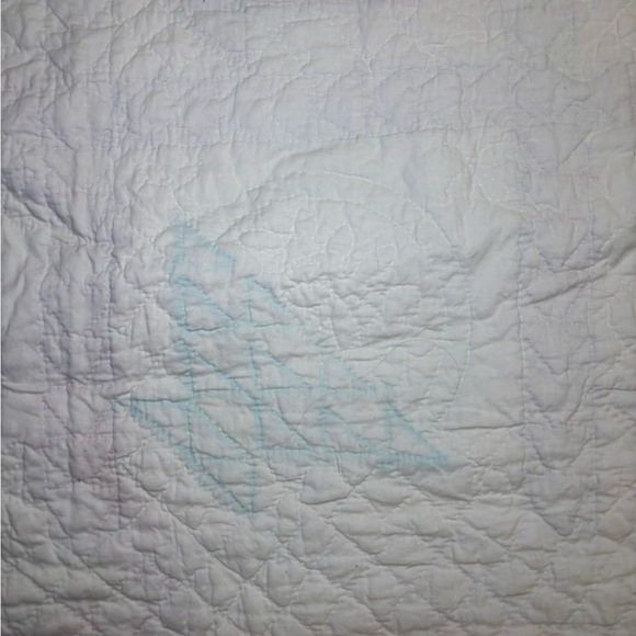 Vintage Patchwork Quilt Flower Basket With Shams 78x79 Appliqué Quilted - Picture 12 of 16